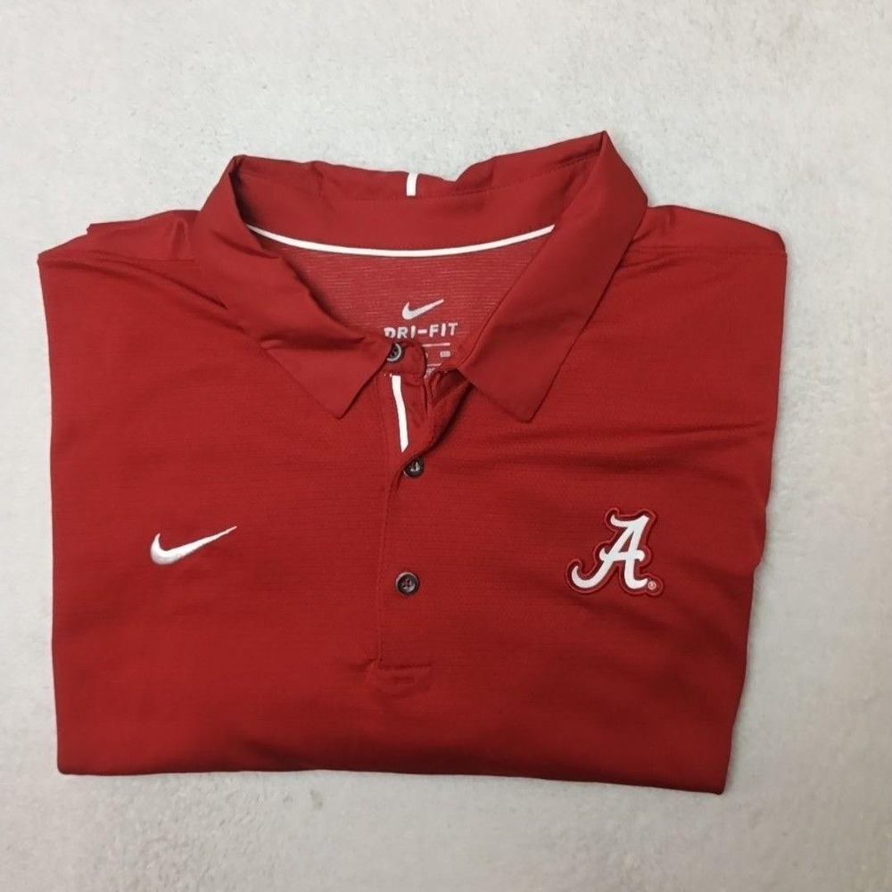 Nike Alabama Crimson Tide Shirt Mens 2XL Red Football Dri-FIT Collegiate Golf
